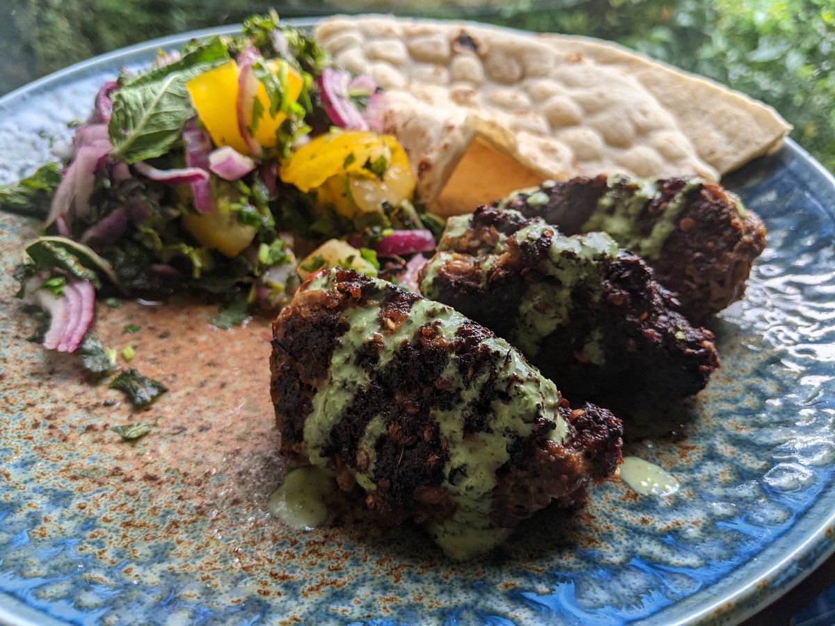 Andrew Stevenson (@the_a_stevenson) on Twitter photo Mutton chapli & naan from the <a href="/aktarathome/">Aktarathome</a> BBQ box. Blimey, that was good. Bit spicy hot, mind.
(Spiced with cracked coriander, cumin, Kashmiri chilli & ground pomegranate seeds.)
My mint & coriander salad, spiced up with leftover kachumbar spice blend from Aktar's biriani box. Mutton chapli & naan from the <a href="/aktarathome/">Aktarathome</a> BBQ box. Blimey, that was good. Bit spicy hot, mind.
(Spiced with cracked coriander, cumin, Kashmiri chilli & ground pomegranate seeds.)
My mint & coriander salad, spiced up with leftover kachumbar spice blend from Aktar's biriani box.
