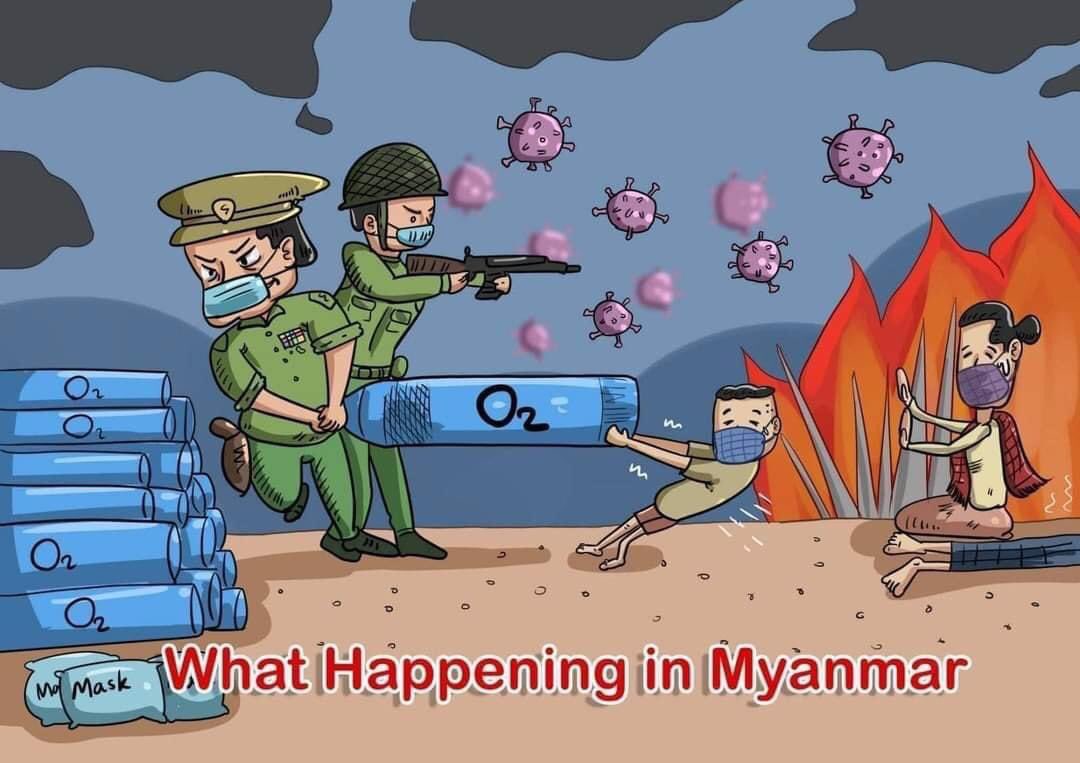 kaywink1's tweet photo. Current situation in Myanmar #WhatsHappeninglnMyanmar https://t.co/22nGm68wNc