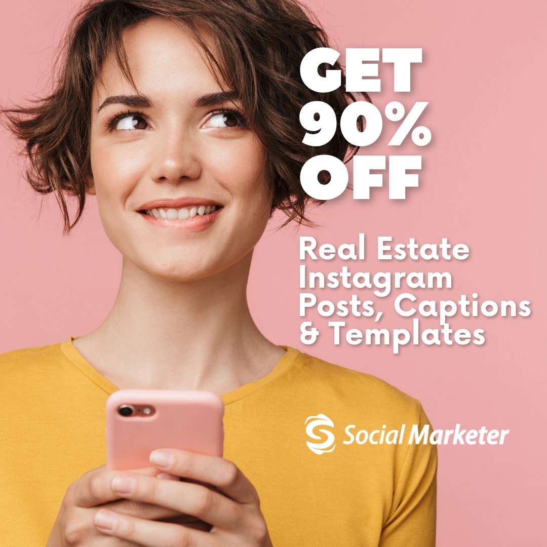 Real Estate Tip: Use curated, done-for-you Instagram posts for your real estate social media feeds and save dozens of hours a month. 
Get 90% off real estate Instagram captions and templates at Social Marketer. Visit socialmarketer.com/real-estate-co… 
#realtorinstagram  #socialmarketer