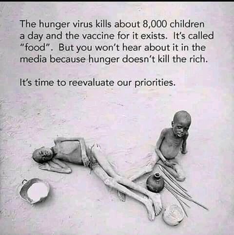 The hunger virus is killing us and the vaccine is food, but the media won't tell you about it. We tired about hearing about covid-19 vaccine, we are not sick, we are hungry
#ShutdownSA 
#GautengShutdown 
Justice Jafta
President Ramaphosa
#JuliusMalema