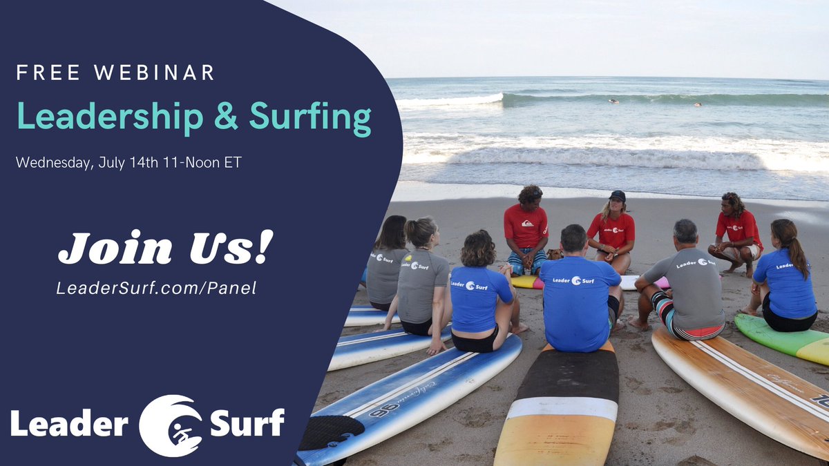 Still time to register for the free webinar on Wednesday featuring <a href="/eriklogan_elo/">Erik Logan</a> <a href="/claudesilver/">claudesilver</a> <a href="/SuhanaGordhan/">Suhana Gordhan</a> and <a href="/bformato/">Brian Formato</a> on Surfing and Leadership. us02web.zoom.us/webinar/regist… #surfing #leadership #passion #purpose #coaching #leadershipdevelopment #selfawareness