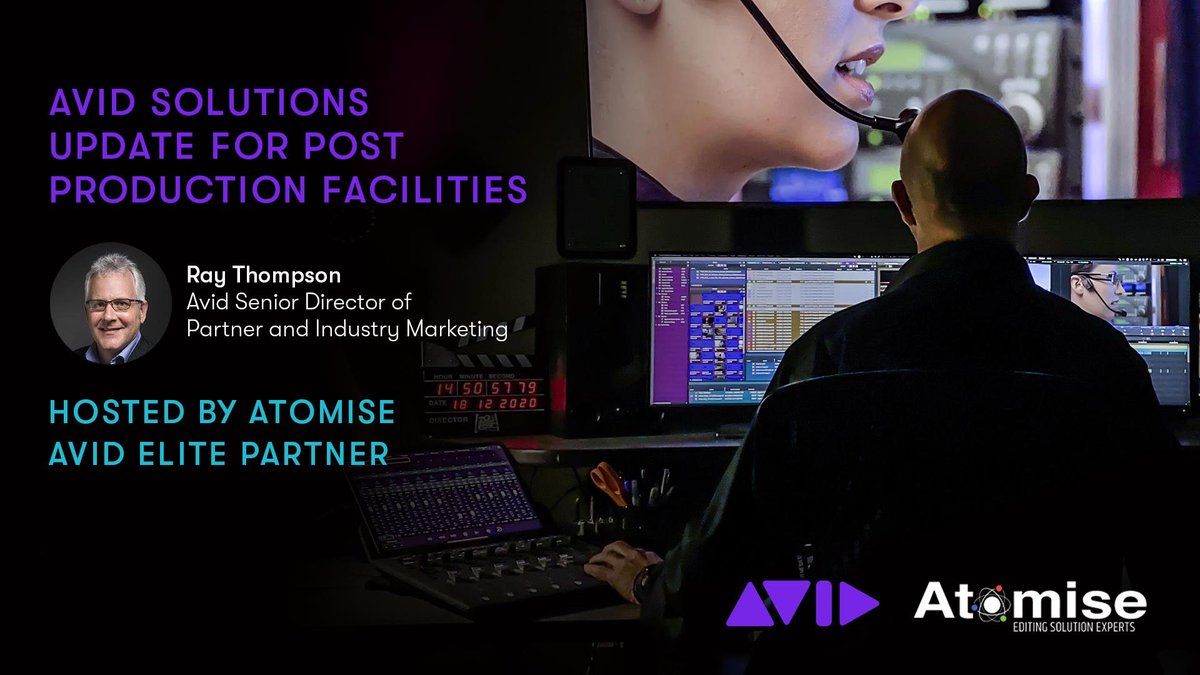 Avid's tweet photo. "Solutions Update for Post Production Facilities" hosted by Atomise, is now available on demand
▶️ https://t.co/SlmbUKPE2A
#postproduction #mediacentral #mediacomposer #editorialmanagement #distributedprocessing https://t.co/YkVS5wTeOA