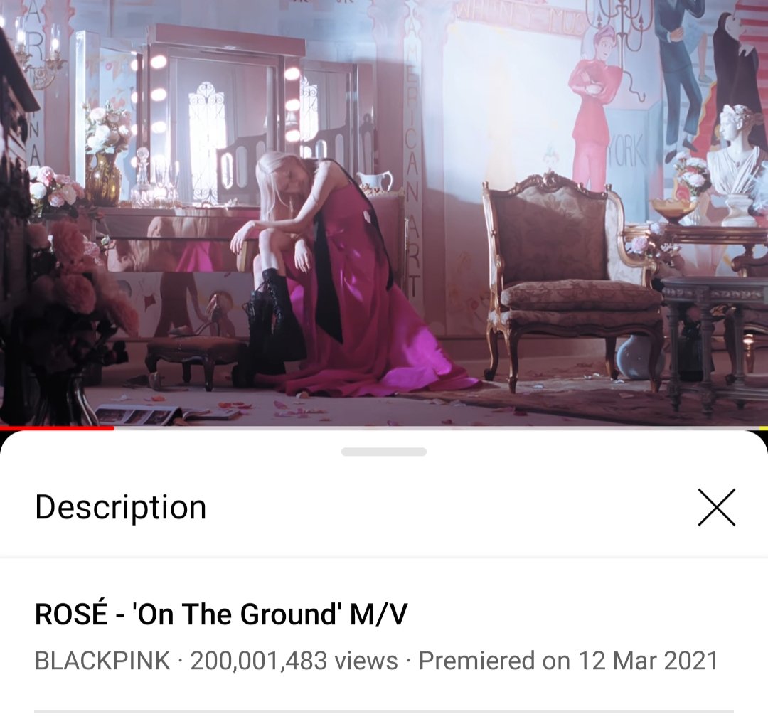 ouronlyrose's tweet photo. CONGRATS ROSÉ!!! ON THE GROUND HAS SURPASSED 200 MILLION VIEWS!!! 🎉🎉 https://t.co/NGkQxCrvxi