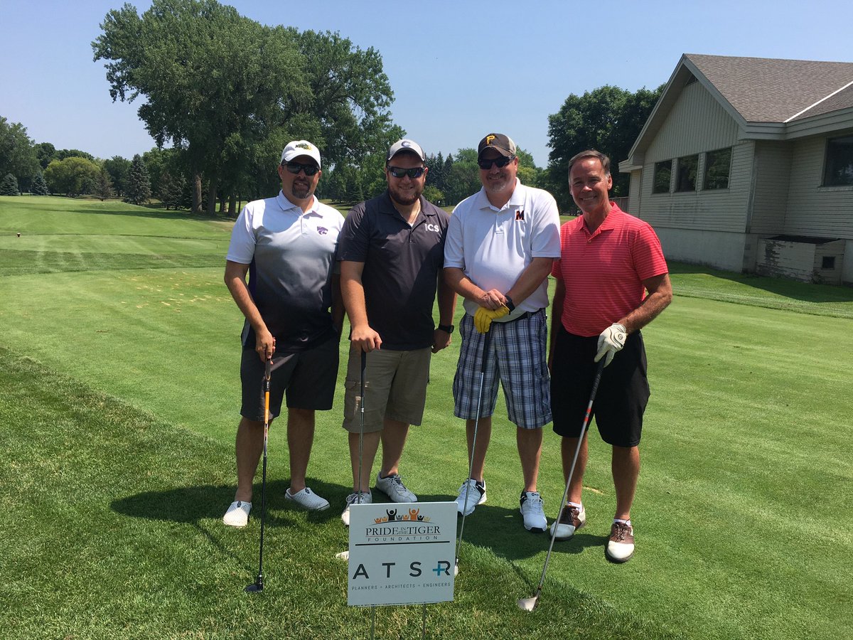 ATSR_Architects's tweet photo. Our team had a great day in Marshall, MN at the Pride of the Tiger Foundation Golf Event. A big thank you to @DionCaron and Nick from @ICS_Consulting_ for rounding out our team today! We are always so honored to be a part of this event. #MPSTigerPride @mpstigers https://t.co/6nkhV5UUUX