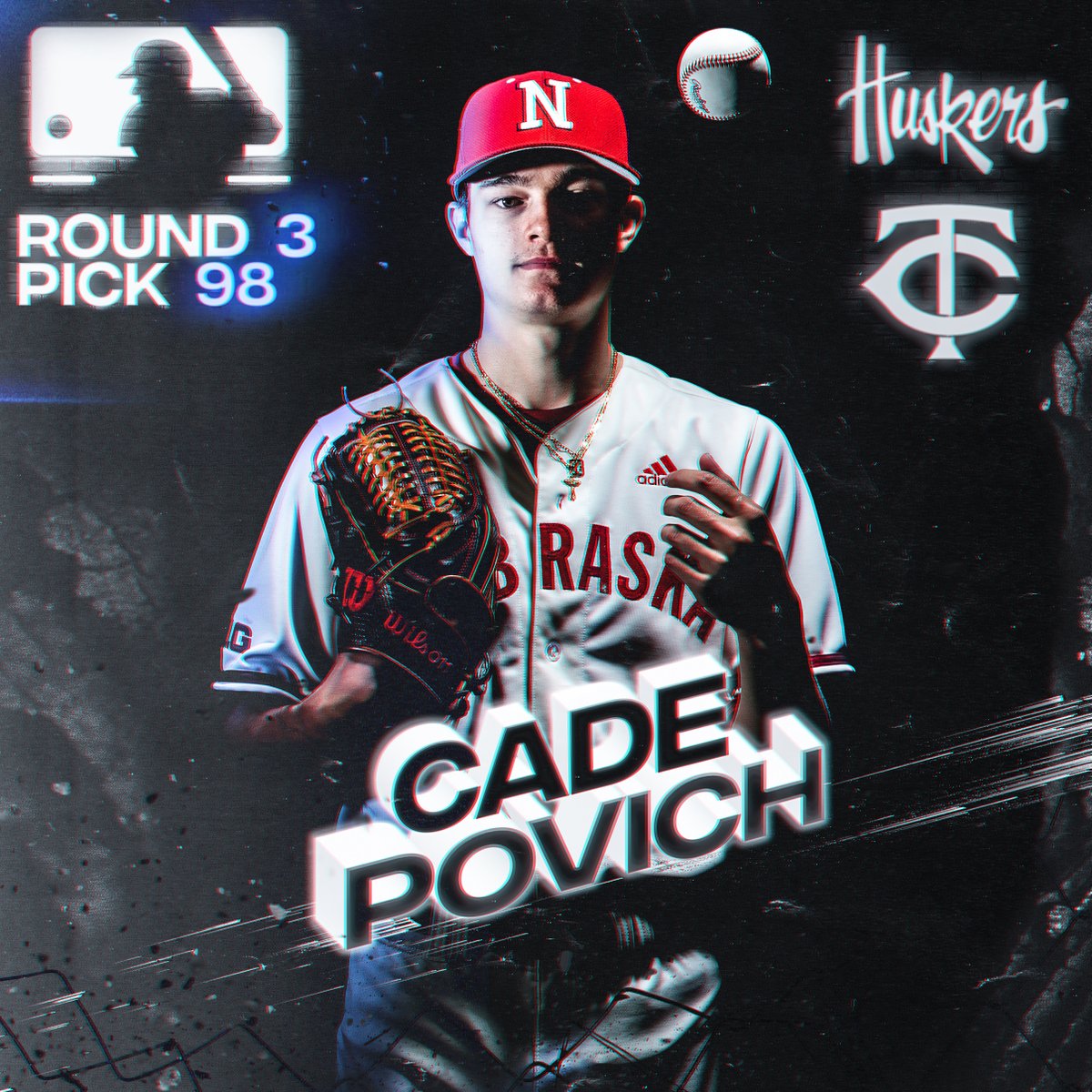 Nebraska Baseball (@huskerbaseball) on Twitter photo The #HomeGrown Husker is headed to the Big Leagues.
The <a href="/Twins/">Minnesota Twins</a> have selected @Cpo22 in the 3rd round with the 98th overall pick in the draft.
Atta boy Cade! β‘οΈ The #HomeGrown Husker is headed to the Big Leagues.
The <a href="/Twins/">Minnesota Twins</a> have selected @Cpo22 in the 3rd round with the 98th overall pick in the draft.
Atta boy Cade! β‘οΈ
