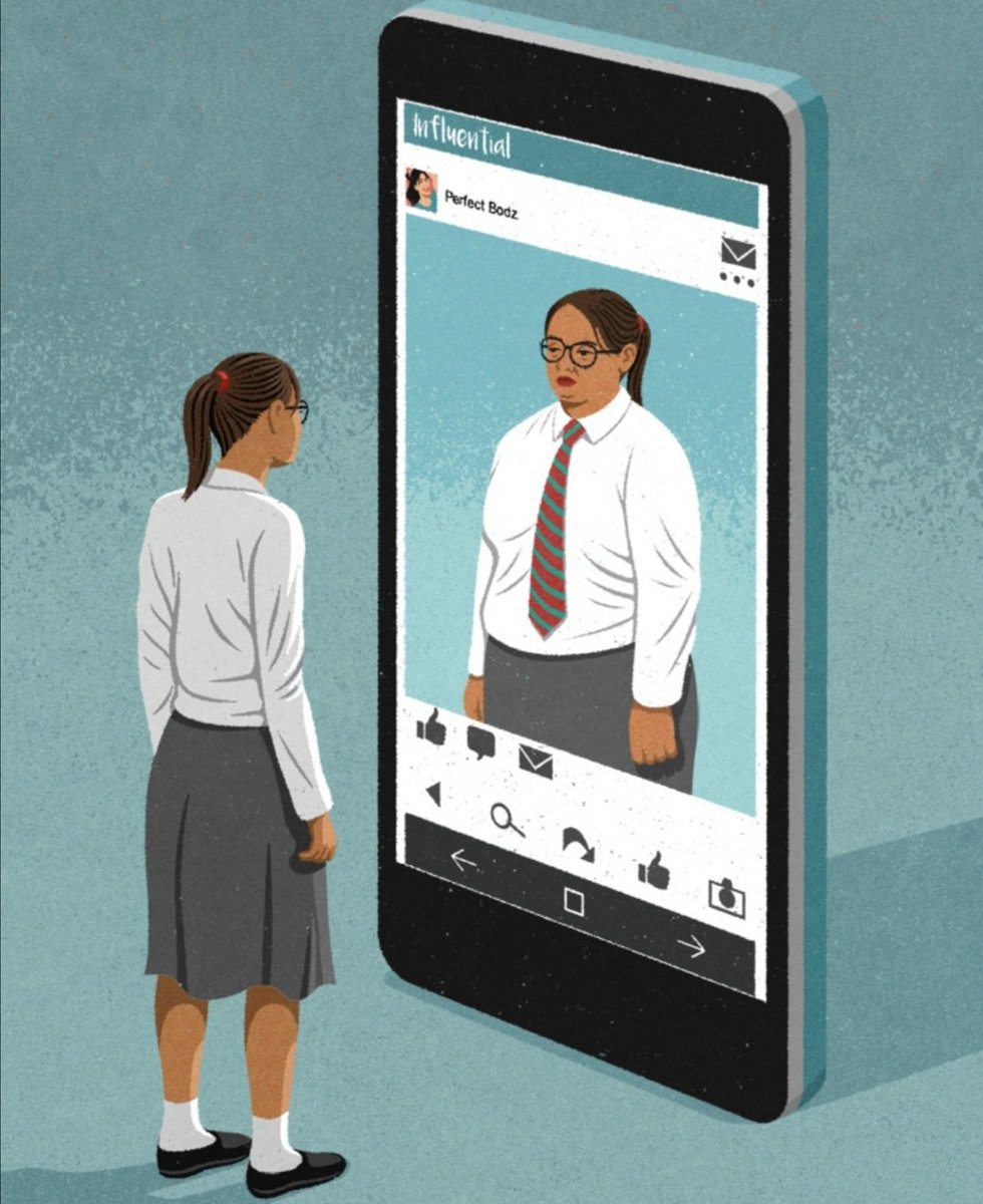 Sosyal medya bazen, beden algımızı manipüle eden ve hatta kimi zaman kabul görme endişesi ile hissetmediğimiz gibi davranmamıza yol açan tatsız bir illüzyonlar evreni gibi değil mi?

#ZorbalığıEngelle #siberzorbalik 

Artwork: John Holcroft