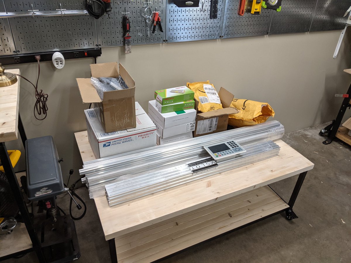 Getting in some good project time on my garage. I started last summer and have finally been able to pick back up. This low table will hold my laser cutter that I'm building. (Would probably make a cool coffee table too:) #GarageLife