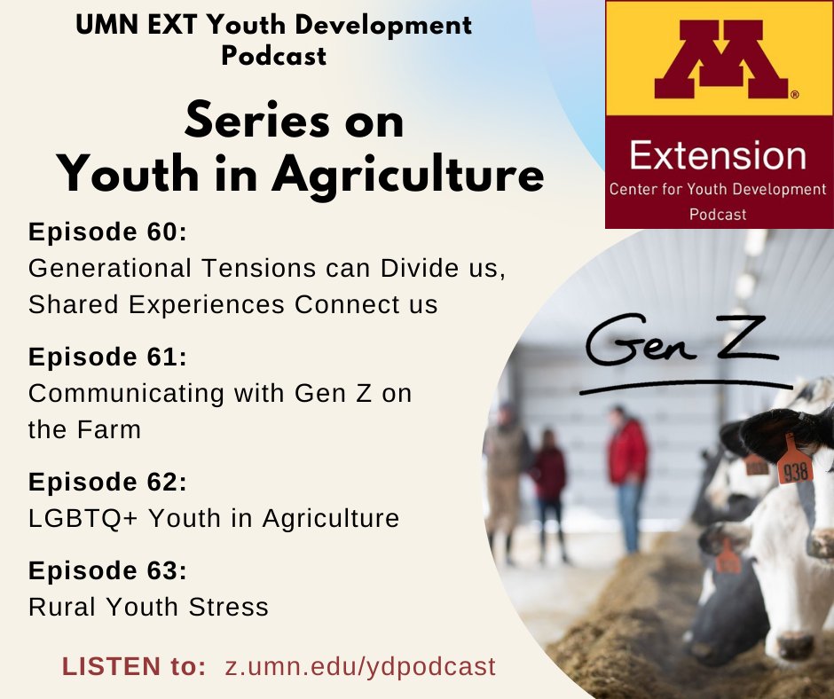 Check out our 4-part Youth in Agriculture podcast series at z.umn.edu/ydpodcast
