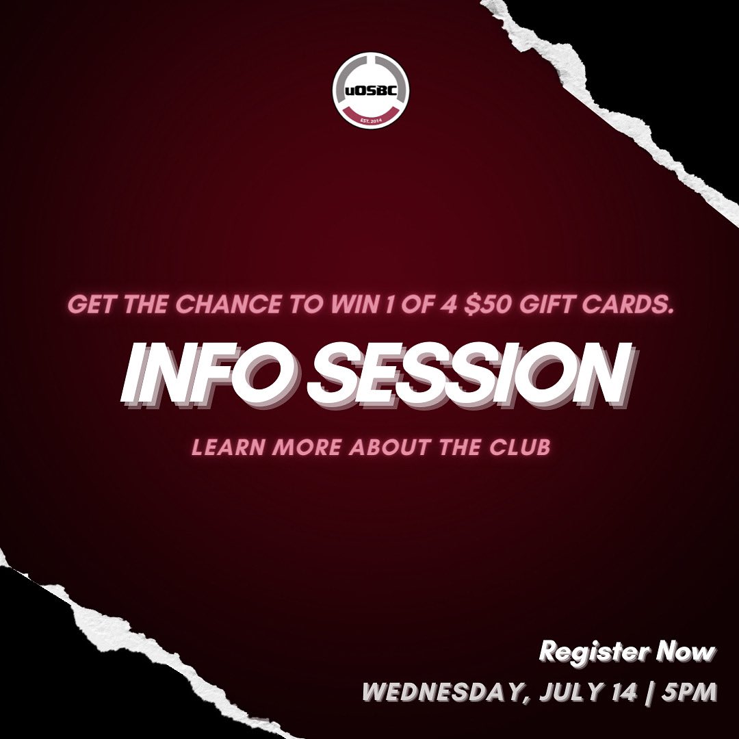 Register now for our info session happening in two days. Come learn more about what we do and you will be entered in the draw to win 1 of 4, $50 gift cards. Registration closes tomorrow at midnight. Link in bio.