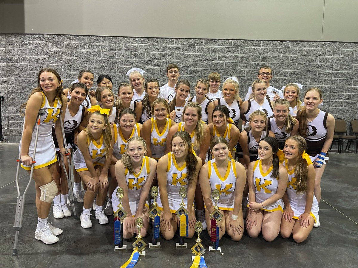kickapoo_cheer's tweet image. What a great 4 days of camp we had! We are so incredibly proud of these ladies and gentlemen and can’t wait to continue to have a great season!!✨🥇💛🤎