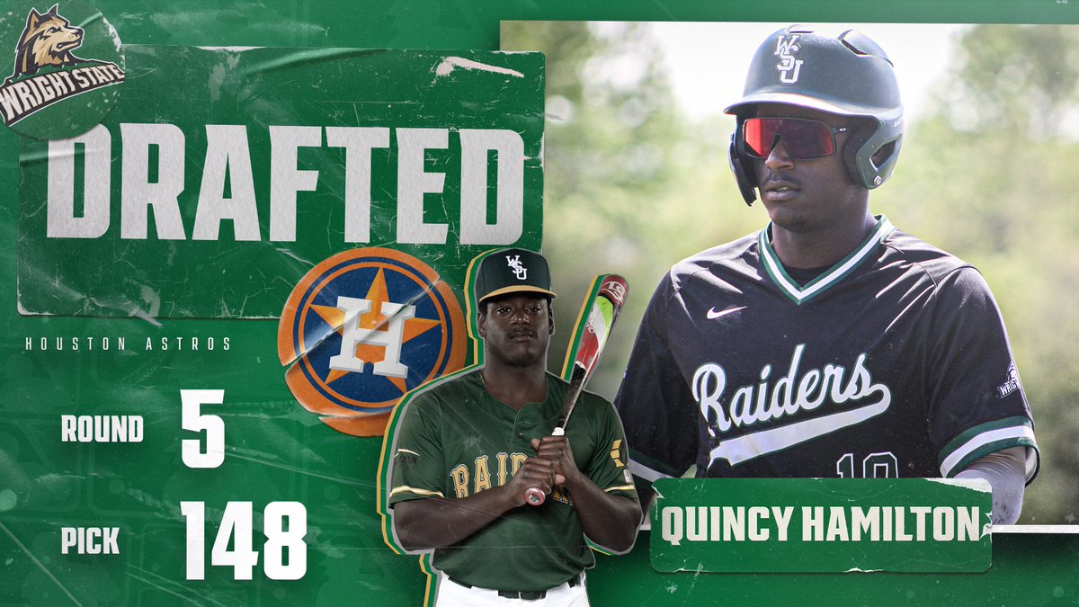 THERE GOES THAT MAN!!

With the 148th overall pick, Qunicy Hamilton is selected by the Houston Astros in the 5th Round of the 2021 #MLBDraft!
#RaiderUP | #Raidergang | #RaiderFamily