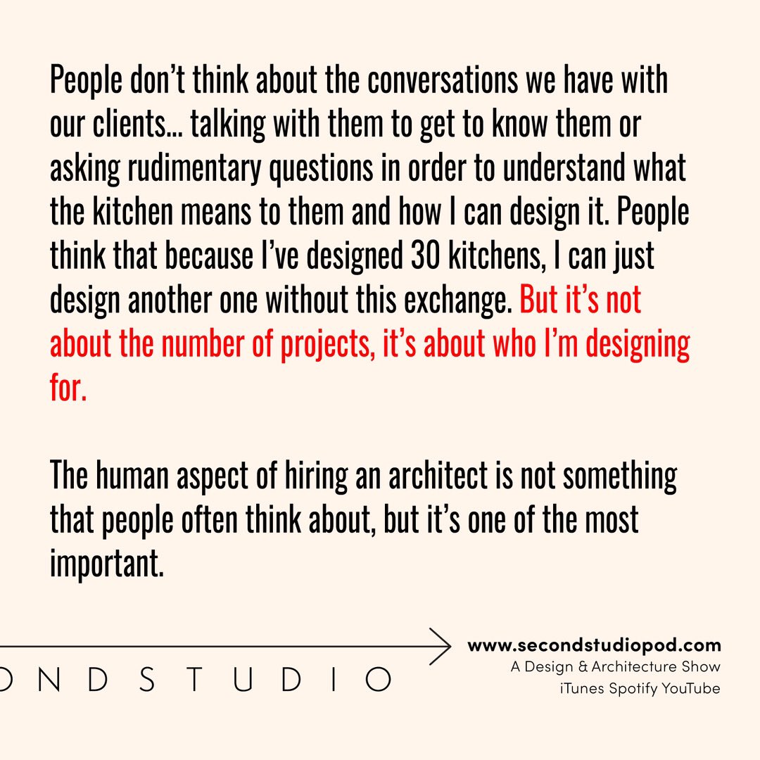 SecondStudioPod's tweet image. Architect Marina Bourderonnet on the importance of the client/architect relationship in building projects. From episode #228 - What Does an Architect Do?
⠀⠀⠀⠀⠀⠀⠀⠀⠀
#podcast #architecturepodcast

secondstudiopod.com/podcasts-9/228…