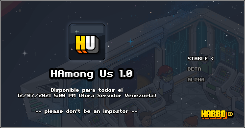 HabboDotId's tweet photo. ❗️ HAmong Us. ❗️

Hoy a las 17:00 hora servidor. (Venezuela).

🚨 ¡Te esperamos! 🚨

https://t.co/oJfQrBSPmN

#Habbo #HabboHotel https://t.co/udYzX6bPfE