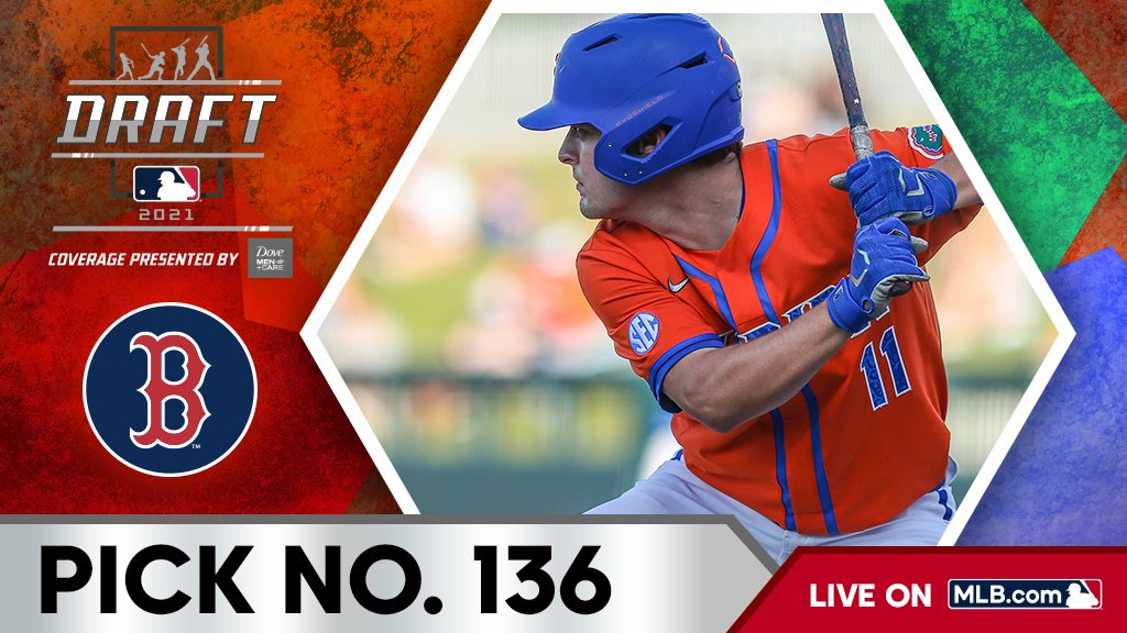 MLBDraft's tweet photo. With the 136th pick, the @RedSox select @GatorsBB catcher Nathan Hickey, No. 141 on the Top 250 Draft Prospects list.

Watch live: https://t.co/oDjcuCzH7G https://t.co/XOFMN33dzo