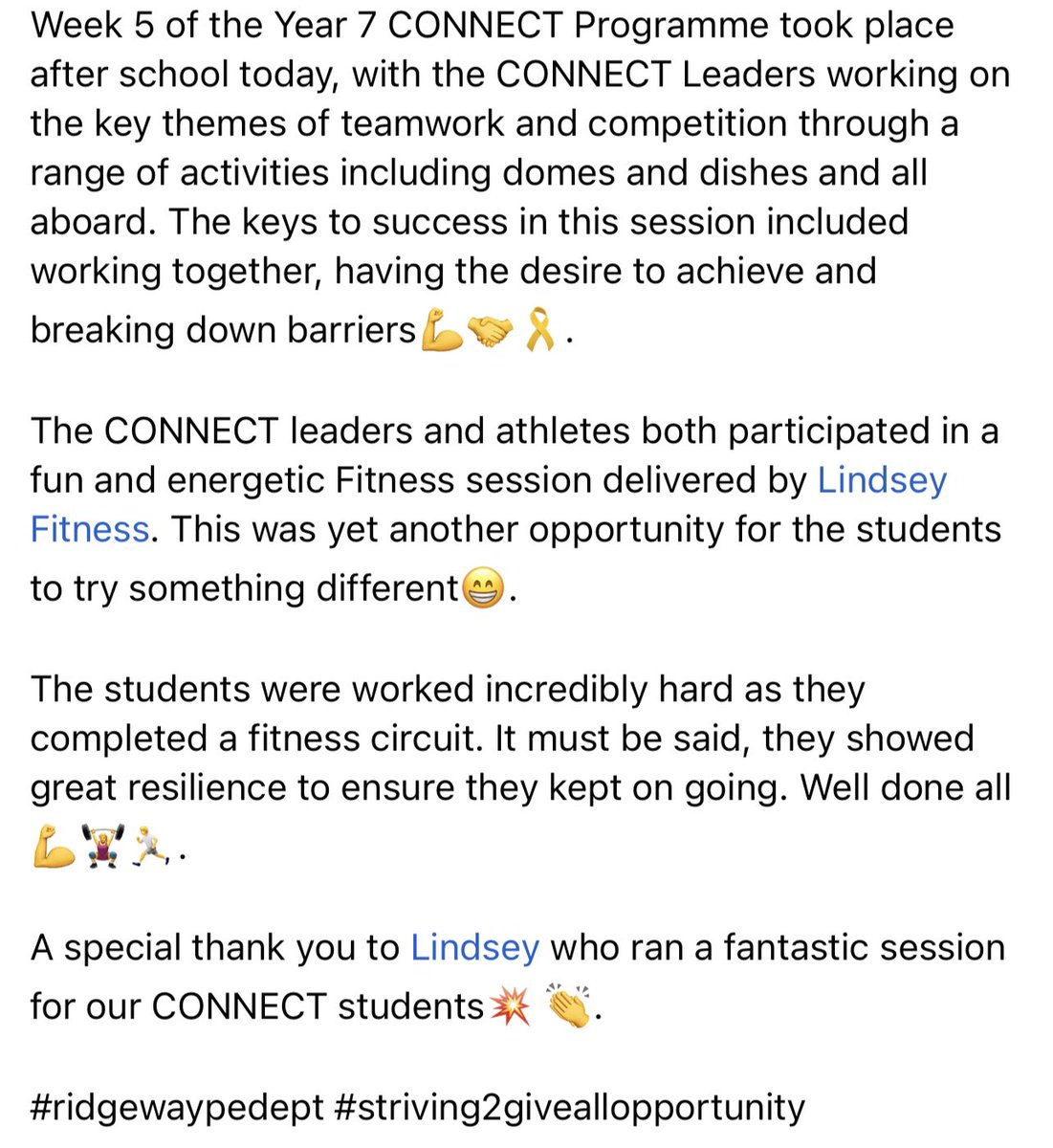 ridgewaypedept's tweet photo. ‼️🔗YEAR 7 CONNECT PROGRAMME: WEEK 5🔗‼️

Week 5 of the Year 7 CONNECT Programme took place after school today, with the CONNECT Leaders working on the key themes of teamwork and competition through a range of activities including domes and dishes and all aboard💪🤝🎗. https://t.co/maLtDTy3hd