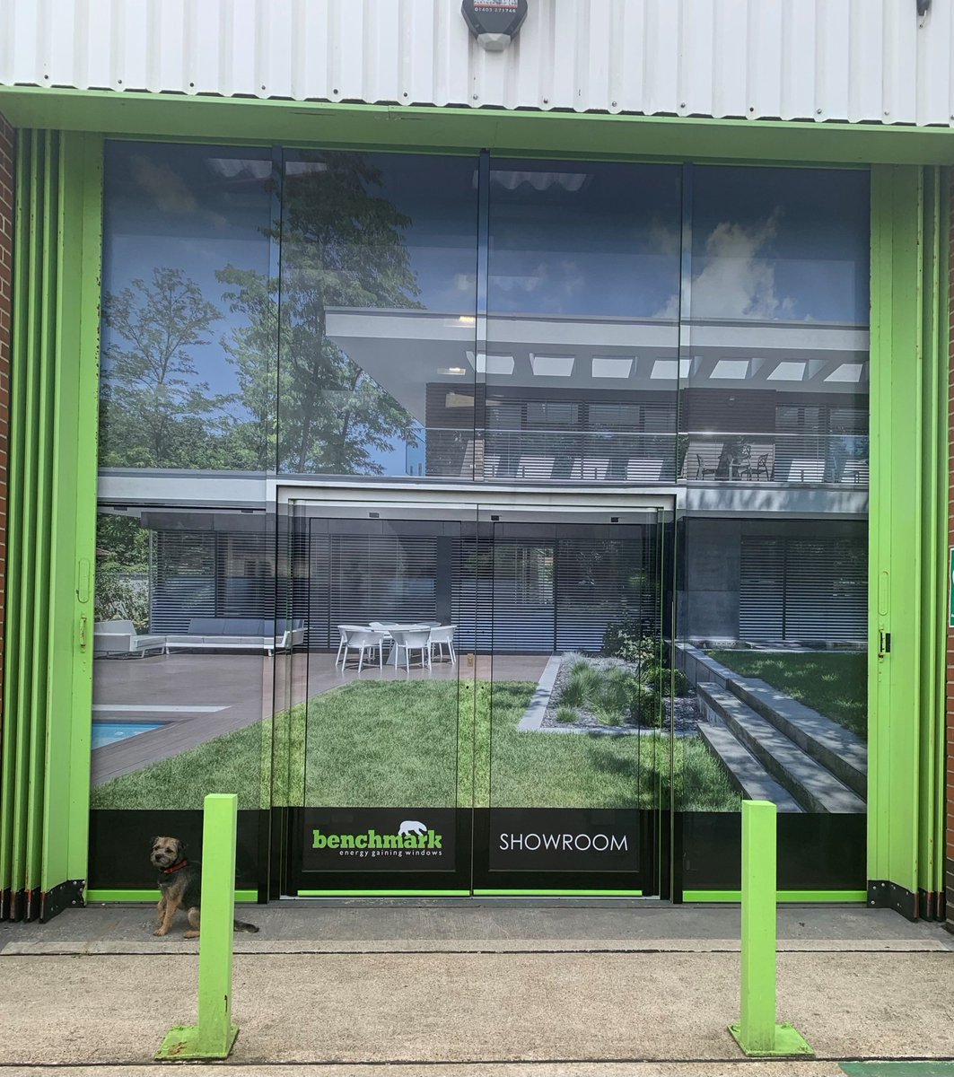 BenchmarkWin's tweet image. We think our friends at Petersigns have done an amazing job on our Showroom Doors. 😎