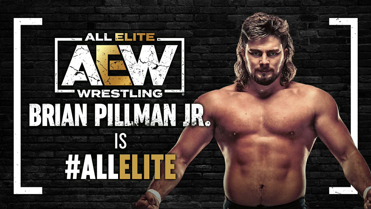 AEW's tweet photo. Welcome to the team...
#BrianPillmanJr (@FlyinBrianJr) is #AllElite https://t.co/AkhGywNJAA