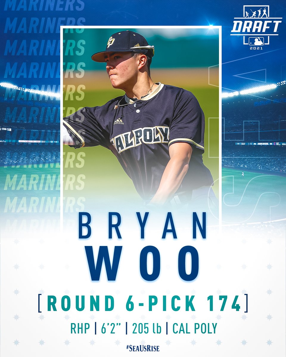 Woo!

<a href="/BJW002/">Bryan Woo</a> out of @calpolystangs is our selection in the 6th round of the 2021 #MLBDraft. #SeaUsRise