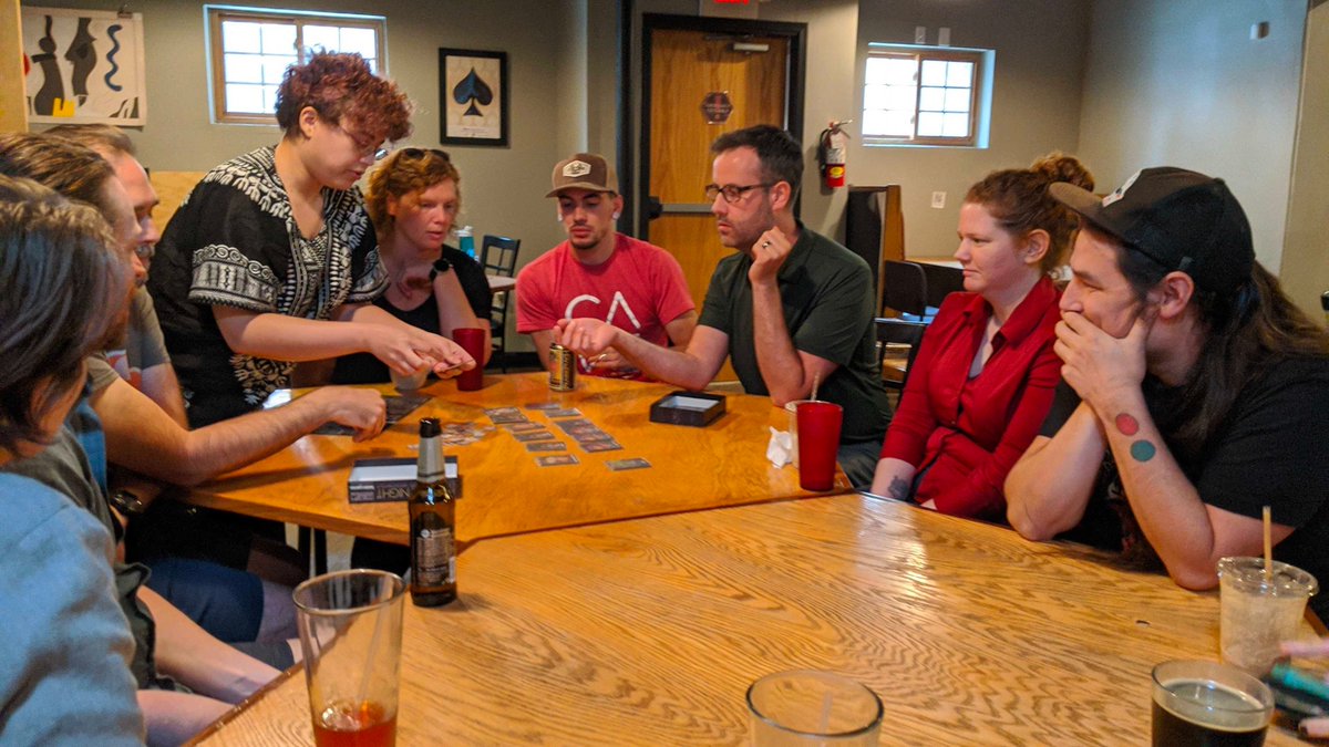 unabridgedsoft's tweet photo. Our whole team was able to get together last week to play a few hours of board games at Spielbound in Omaha. So nice to finally see each other face to face again! https://t.co/60f2ibH9NS