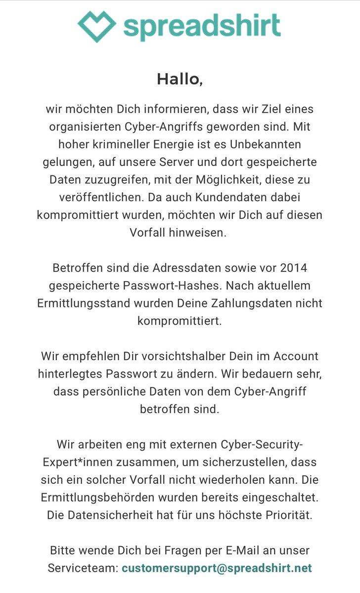 ThorstenRocket's tweet photo. @koehntopp @wolf_gregor @spreadshirt Ich habe eine andere Mail bekommen. Ich wollte mein PW ändern, jetzt kennt er meine Mail Adresse nicht, an die sie die Mail geschickt haben. Eigentlich sollte ich einen Account haben.  Echt Strange. https://t.co/zhqNN8HUR5