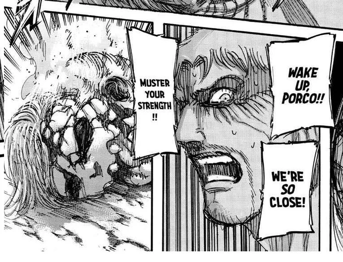 Are you gonna be sobbing on the floor when Reiner finally calls Porco by his first name or are you normal? 
