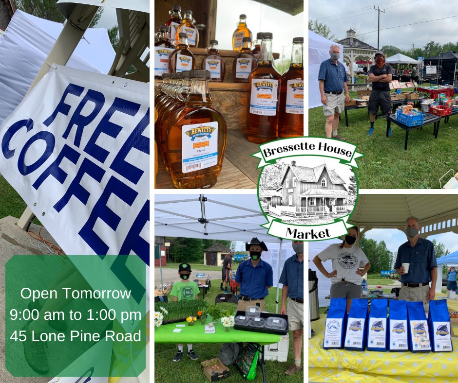 gbtownship's tweet image. Come out to the Bressette House Market tomorrow! 

9:00 a.m. to 1:00 p.m. at 45 Lone Pine Road, Port Severn.

the_muskoka_chef Georgian Bay Coffee Company Honey Greens Farm Don&apos;s Bakery Muskoka (Barrie, ON, Canada)