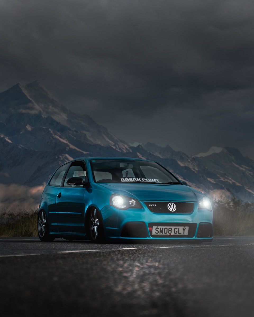 bpmedia_uk's tweet image. Bit of a different one. Photo of my own car but a little bit of photo manipulation. The sky and mountains are all comped in! #automotive #photographer #polo #gti #airlift #volkswagen #photomanipulation