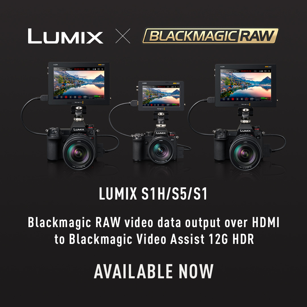 S1 and S5 now complies with 5.9K RAW video data output and recording as Blackmagic RAW on Blackmagic Video Assist 12G HDR. Providing two alternatives for RAW workflow, the S1H/S1/S5 corresponds more to the wide-ranging creative needs. 

Firmware: bit.ly/3xCYckM