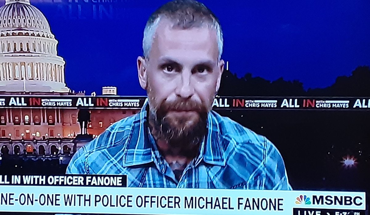 lipiroy's tweet photo. "I was beaten, tased numerous times at the base of my skull, sustained a heart attack, traumatic brain injury and now PTSD. That's a fact." -Officer Michael Fanone. 

This man sustained physical &amp; psychological trauma while doing his job. #HERO

@allinwithchris @MSNBC #inners https://t.co/Pb6BhmAQ2o
