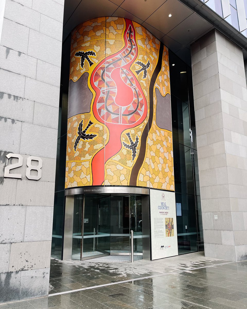 KevinVizzutti's tweet image. A highlight of #naidoc2021 in Perth has been these large-scale artworks installed at government offices around the city. Why not make them permanent?