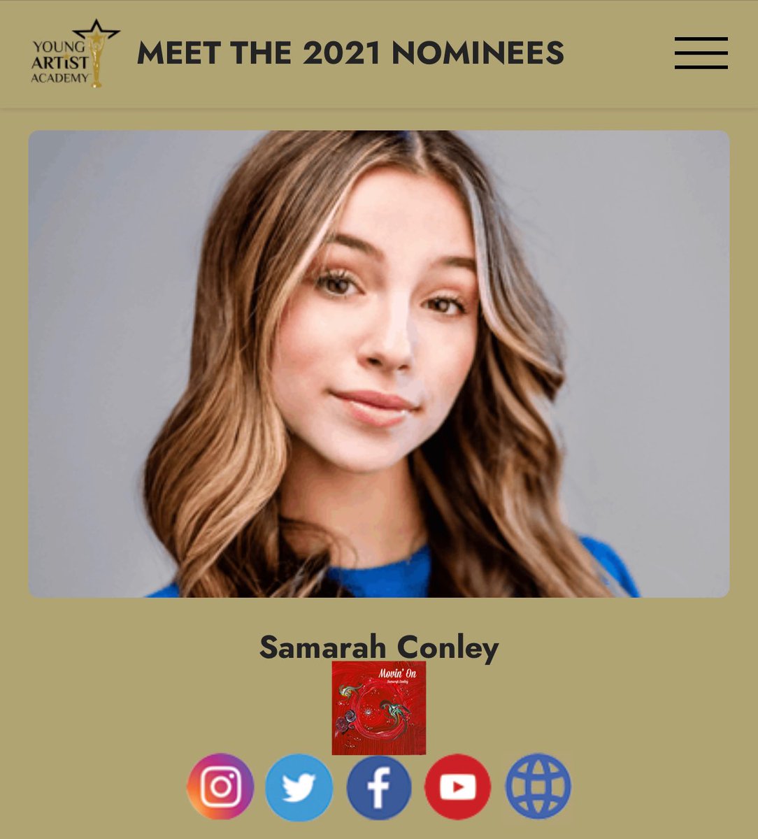 SamarahConley's tweet image. Thank you @YoungArtistAwds for the Outstanding Music Single nomination for my song Movin’ On.

Congrats to all of the nominees!
.
.
.
.
.
#42YAA #youngartistawards #recordingartist #singer #singersongwriter #musician #movinon #Spotify #spotifyplaylist #imwithtake3talent