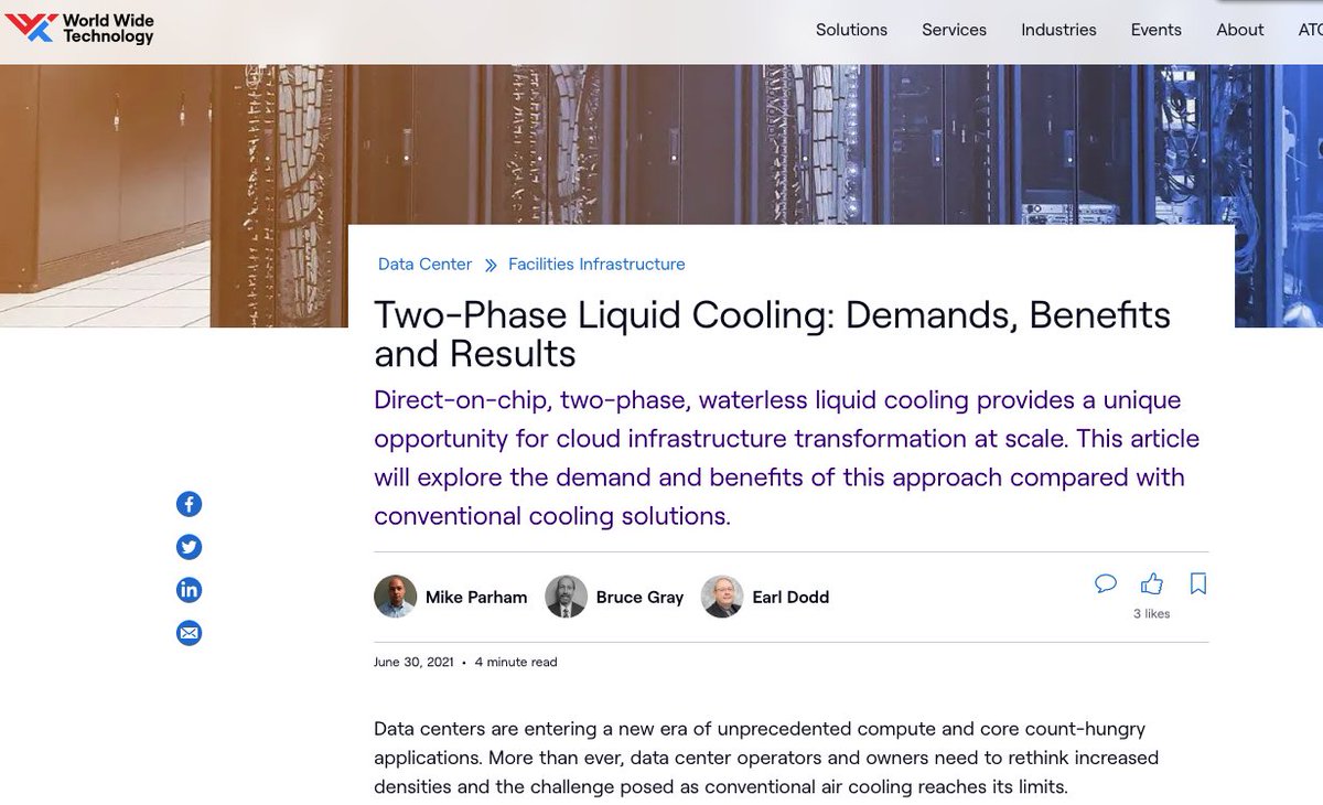 ZutaCore's tweet photo. Check out @wwt_inc blog https://t.co/vHVp6iy7aF re: accessing 2-phase liquid cooling through end-to-end, trusted data center solutions &amp; why WWT, a $13B company, has a stake in the game to bring @ZutaCore technology to customers after installing &amp; testing it at WWT's ATC. https://t.co/o3lsXX9FOS