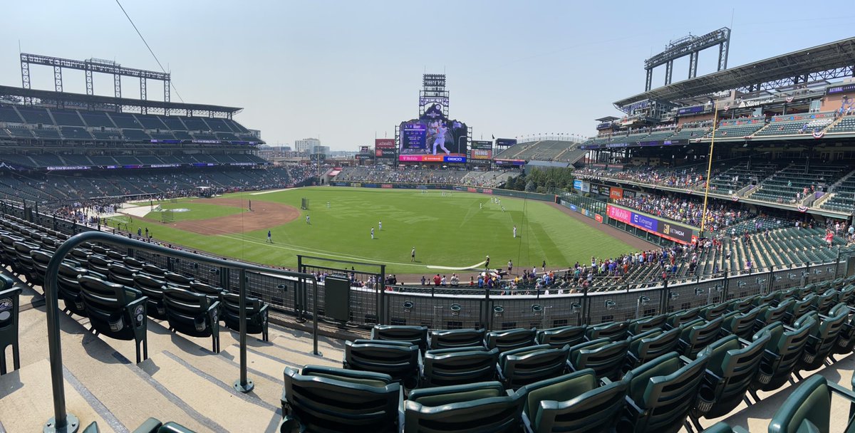 avaldez's tweet photo. Hello Coors Field and baseball, it’s been a while. 💜⚾️ #AllStarGame2021 https://t.co/wQUdfcxUvq