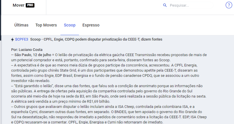 AnaliseEnergia's tweet photo. 🔌⚡️Leilão de privatização da elétrica gaúcha CEEE Transmissão teve ofertas e está garantido na sexta-feira, segundo fontes. CPFL, EDP Brasil, Energisa e fundo canadense CDPQ estão entre grupos vistos como prováveis competidores #CPFE3 #ENBR3 #ENGI11 #EEEL3 via @MoverTC https://t.co/suWR1mLKm3
