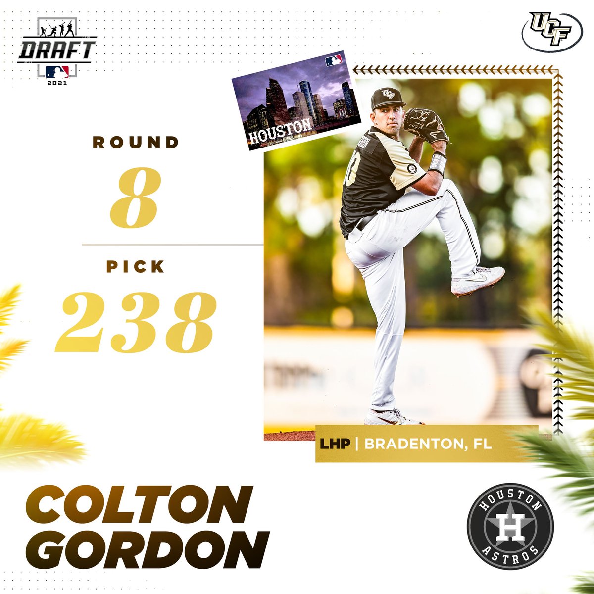 UCF_Baseball's tweet photo. 𝙏𝙝𝙚 𝘾𝙞𝙩𝙮 𝘽𝙚𝙖𝙪𝙩𝙞𝙛𝙪𝙡 ➡️ 𝙏𝙝𝙚 𝙎𝙥𝙖𝙘𝙚 𝘾𝙞𝙩𝙮

With their 8th round pick, @ColtonZimGordon is headed to the Houston @astros!

#ChargeOn ⚔️ #MLBDraft https://t.co/uPNnacd153
