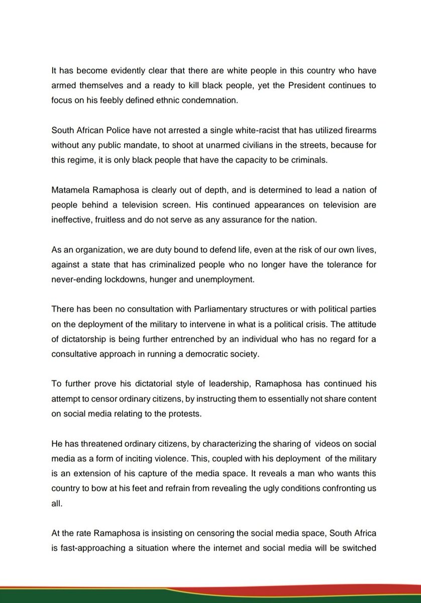 Economic Freedom Fighters tweet media