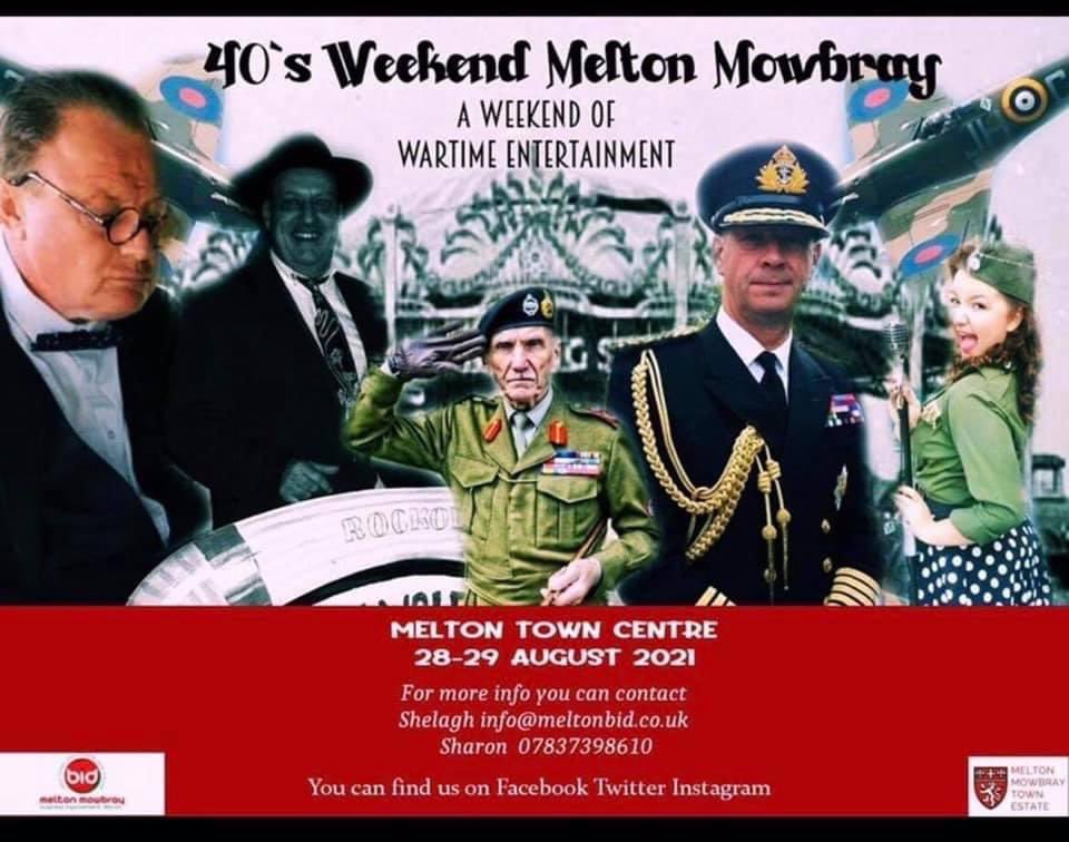 After 2 postponed events, we’re looking forward to finally bringing Melton’s first 40’s Weekend to the town parks on 28th & 29th August. Re-enactments, displays, Classic cars, stalls, live music & much more, put the date in the diary!@meltontimes @theeyeradio @MeltonDirectory
