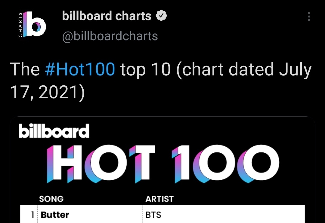 armysparksfly's tweet photo. Seven is our magic number🌌. I'm so proud and so happy. PTD next ;) 
#Butter7thNo1OnHot100 
#ButterFor7thWeek 
#bts https://t.co/d4K4uytbzC