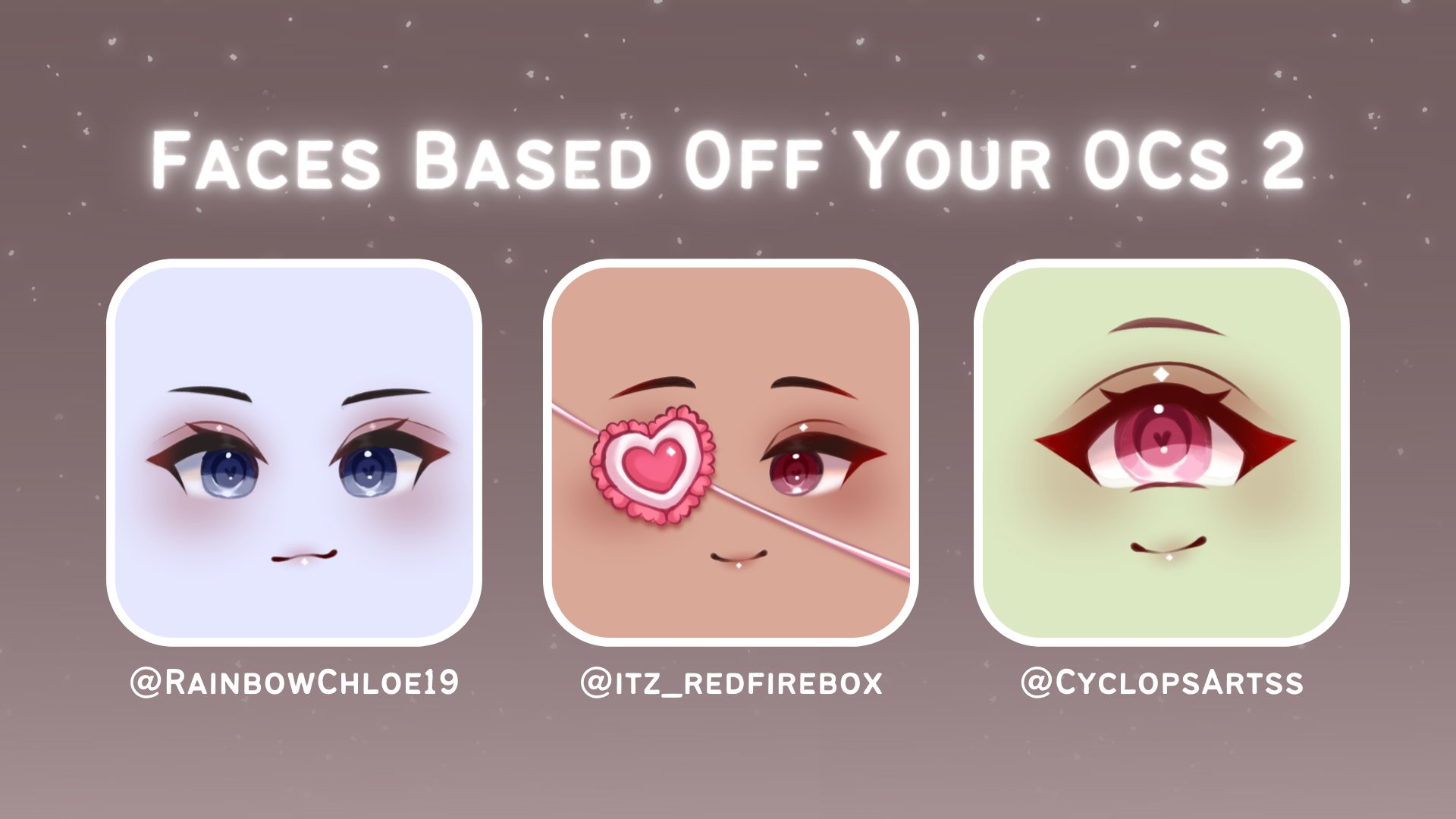 Bawnana 🍌 on X: ✨Faces Based Off Your OCs - 2✨ Roblox IDs: ⩥ Chloe:  7085964635 ⩥ Redeppa: 7085971109 ⩥ Cyclops: 7085981593 📦Compressed - 500 x  500 🏷 #KateRhFaces @KateKa22 #royalehigh #royalehighfaces   / X