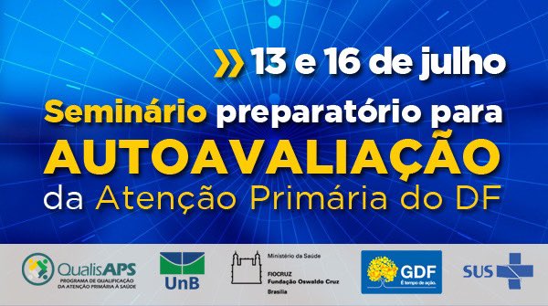 qualis_aps's tweet photo. O #QualisAPS realiza o Seminário preparatório para a #AUTOAVALIAÇÃO da #AtençãoPrimária à Saúde do Distrito Federal.
O encontro que é uma continuidade a etapa de diagnóstico inicial da APS do #DF é destinado a gestores da #DIRAPS e #COAPS. https://t.co/hywr5GozHA