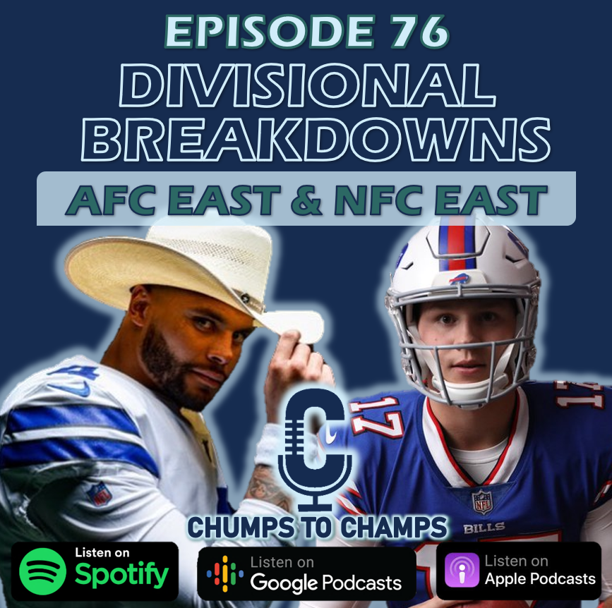 CTCFantasyFB's tweet photo. Yee-Haw! The Champs breakdown the AFC East and NFC East. Grab your Buffalo Wings and Brisket and take a listen! #NFL #FantasyFootball #AFCEast #NFCEast
https://t.co/8fHp5x8xCT https://t.co/TFB0zApcQ2