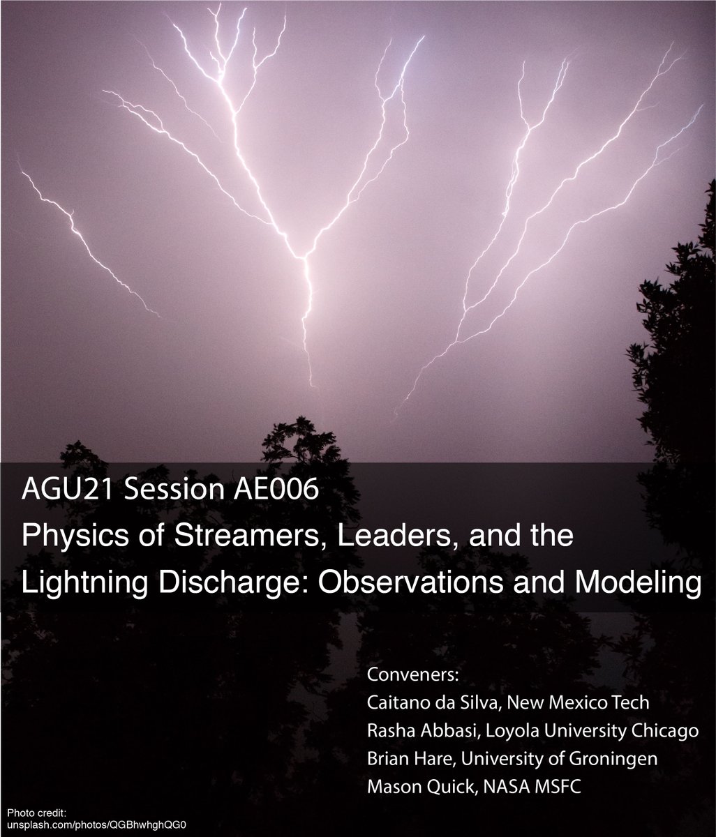 We invite you to submit abstracts to the #AGU21 session focused on lightning physics. More info: agu.confex.com/agu/fm21/preli…
