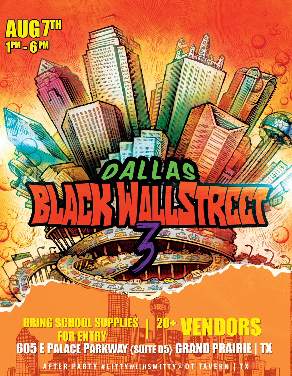 Nike_Check_Mj's tweet photo. Black Wallstreet Dallas Round 3 😈 y’all know the vibes... ain’t much to explain.. more black owned brands ready to serve ya ! Pull up Aug. 7th ! #BWD3 https://t.co/LjOhyMMSuG
