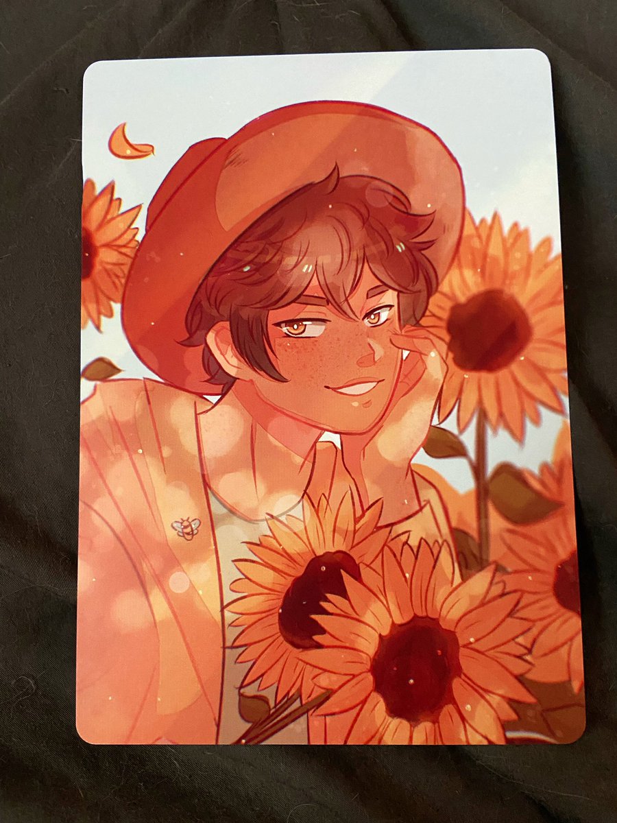 my eijun print from <a href="/ryneshi/">🌸 ryna 🌸 hiatus</a> arrived and my picture doesn’t even do him justice 🥺💛✨🌻 this print is beyond beautiful tysm!!!