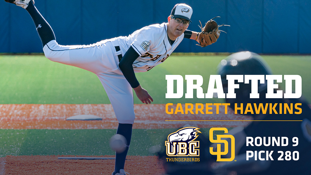 ubctbirds's tweet photo. ⚾️ BASE | A huge congratulations to @ubc_baseball RHP @garretthawkins_, selected in the 9th round of the 2021 #MLBDraft 280th overall by @Padres 👏 😎
#GoBirdsGo https://t.co/WRdCzDRJ3V