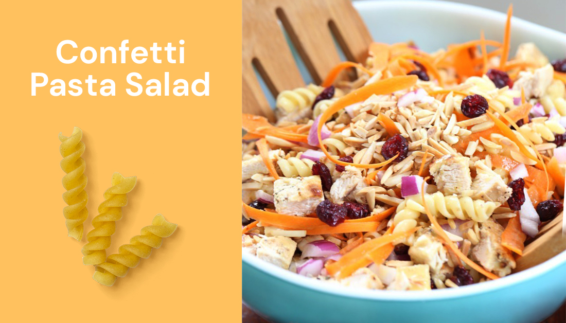 Looking for the culinary equivalent of fireworks? In our Confetti Pasta Salad, carrots, onions and cranberries delight the eyes while the honey, mustard and balsamic crackle over the tongue. Here’s how to make it: dreamfieldsfoods.com/all-recipes/co… #pastasalad