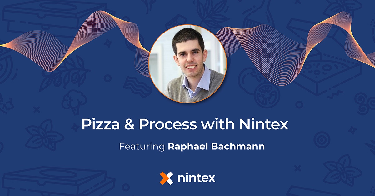 Nintex's tweet photo. Benefit from the expertise of Nintex Partner, Raphael Bachmann Leiter (DE) Business Unit for Next Level Automation at IOZ. Secure your spot today and join us on Thu, Jul. 22 at 12pm ET. https://t.co/sweeXVFr2A #workflows #thepowerofprocess #processautomation #PizzaAndProcess https://t.co/BVI0Lwfdqe