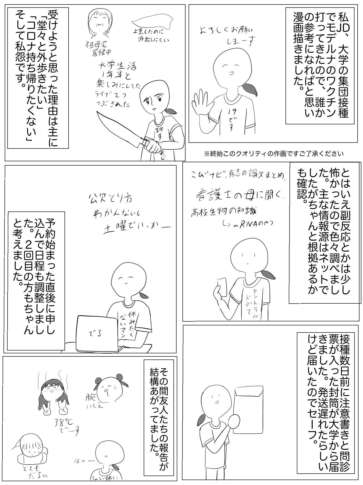 ｸﾆﾁｬﾝ Jdがモデルナのワクチン1回目打ったよ実録漫画 全て実際に起こったことです あくまで個人に起きたことであり 副反応には個人差があります ワクチンの接種を推奨あるいは反対する意図はありません 作画がめっちゃ雑です T Co Cojkguv43f