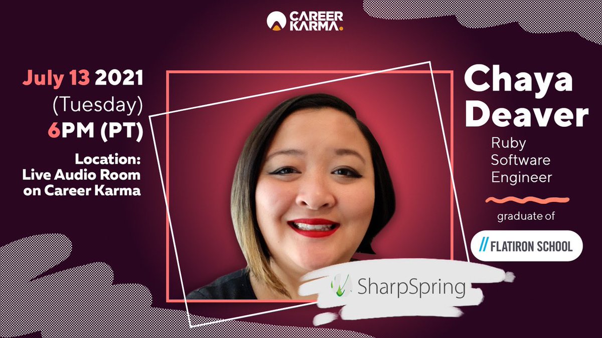chayadeaver's tweet photo. Interested in a tech career? Join me tomorrow at @Career_Karma Live Audio Room at 9pm EST/6pm PST where I’ll share my story about how I went from being a barista/stay-at-home mom to a software engineer. Register here! https://t.co/QemItVUX4S @FlatironSchool #MomsWhoCode https://t.co/aq7GF9XHWu