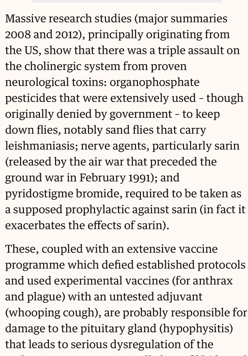 0ddette's tweet photo. “An estimated 25%–32% of veterans of the 1991 Gulf War continue to experience multiple unexplained health problems known as Gulf War Illness (GWI).”  The sick thing is desert storm was one of the largest chemical warfare experiments in history, self-inflicted &amp; packaged as a war https://t.co/YQ621C1Tbe